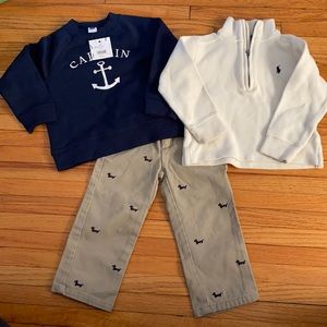 Perfect Toddler sweatshirt, sweater, pants combo.